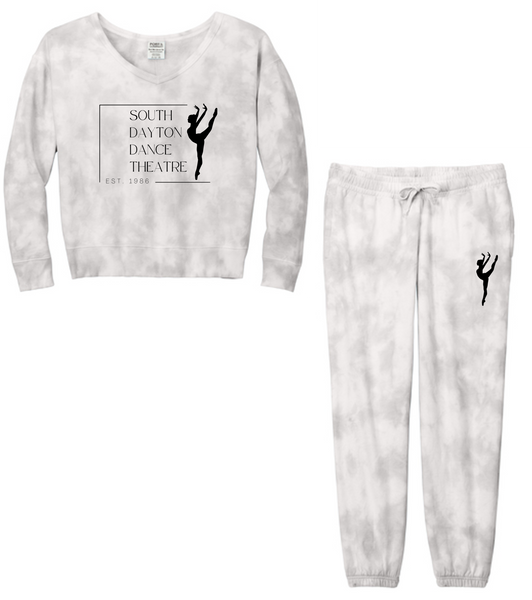 COMBO Ladies Beach Wash Cloud Tie-Dye Sweatshirt/Pant- SDDT23
