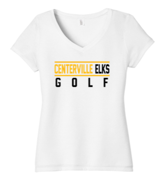 Ladies V Neck Tri Tee -CJG23