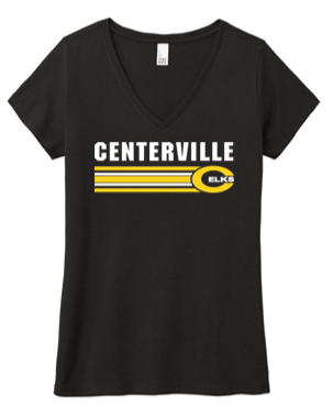 Ladies cut V-neck tri blend tee- TWR23