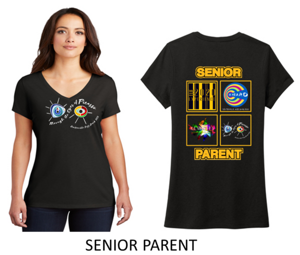 Senior PARENT (only) Ladies V-neck T-Shirt- CJB23
