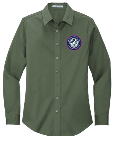 Ladies Long Sleeve Easy Care button down Shirt - DoD25