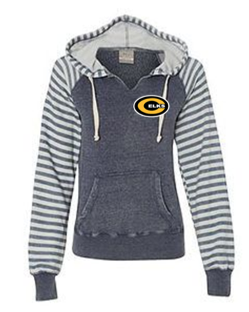 CLEARANCE: Ladies Striped Sleeve Hoodie - TWR23