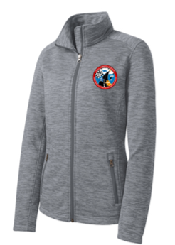 Ladies Full Zip Stripe Fleece Jacket - GRILL