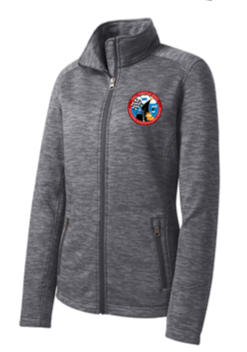 Ladies Full Zip Stripe Fleece Jacket - GRILL
