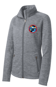 Ladies Full Zip Stripe Fleece Jacket - GRILL